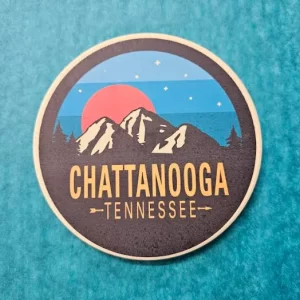 Brilliant Teal Sunrise Ceramic Coaster-New South